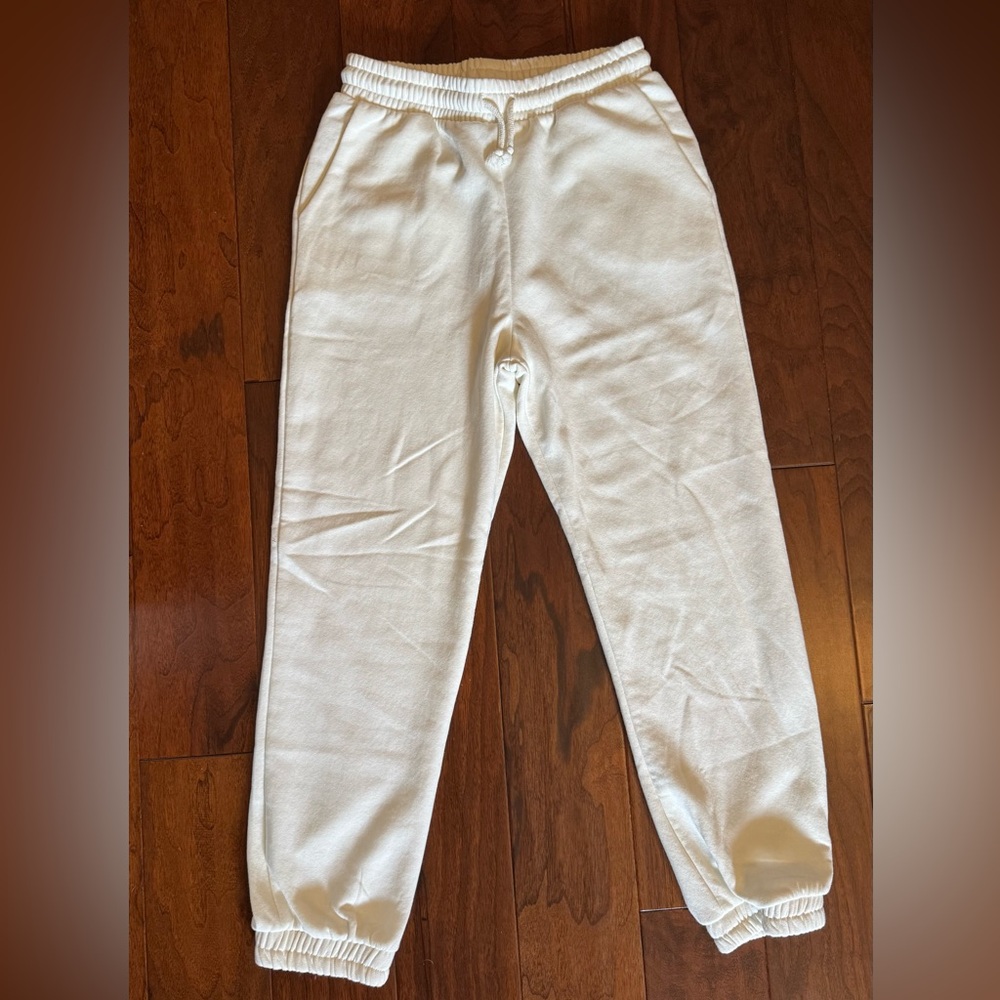 Zara White Jogger Sweatpants